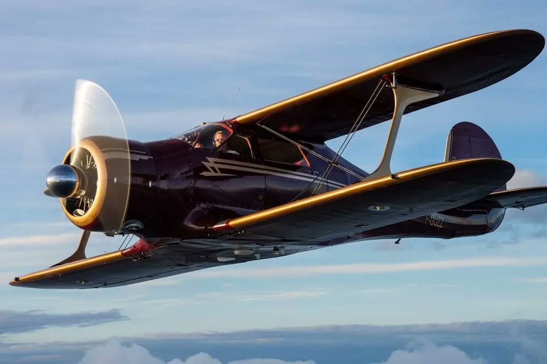 RadialFlyin's tweet photo. Also this Stunning Beech Staggerwing from Germany. https://t.co/HgUBeJO7tC
