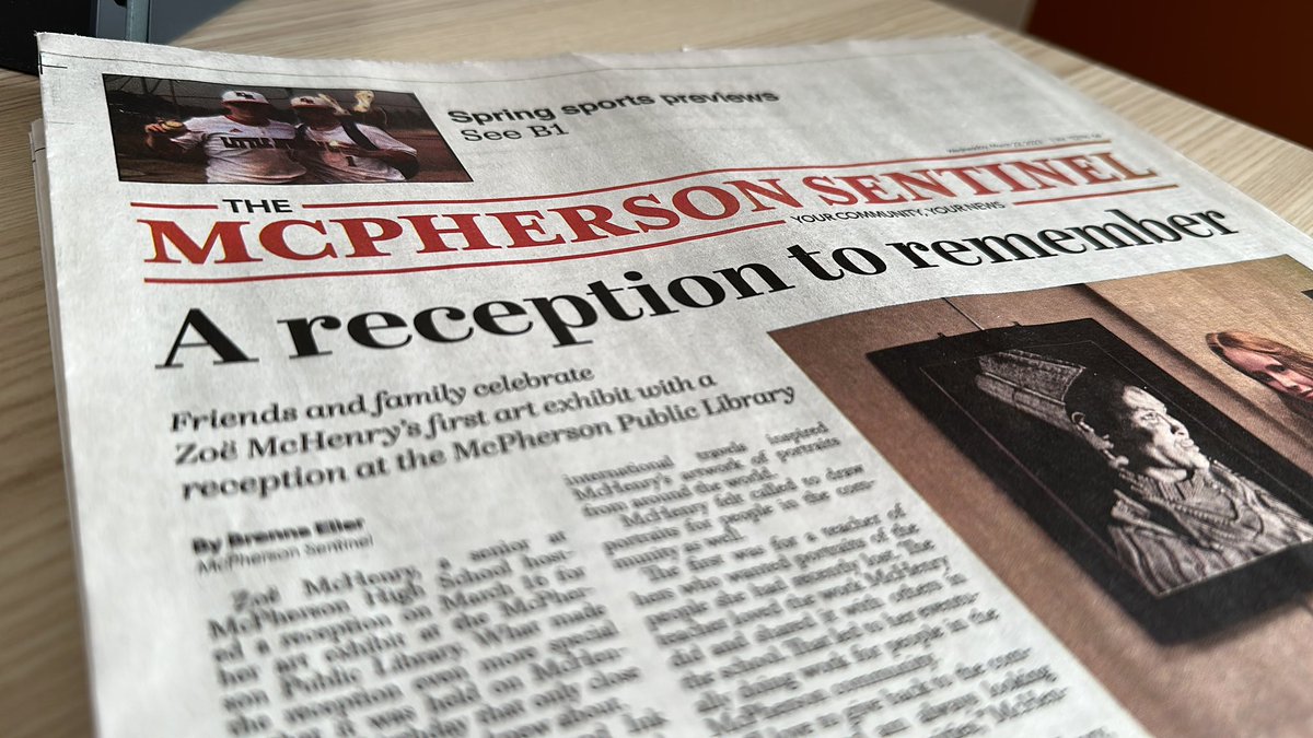 Kyle_Ocker's tweet photo. Despite being a millennial, I have an adoration for print newspapers I just can’t seem to shake. I regularly grab them as I go through, particularly, smaller rural area towns. Appears McPherson, Kan. has a nice looking local paper. 👍 #supportlocalnewspapers https://t.co/V04Xs0BaB5