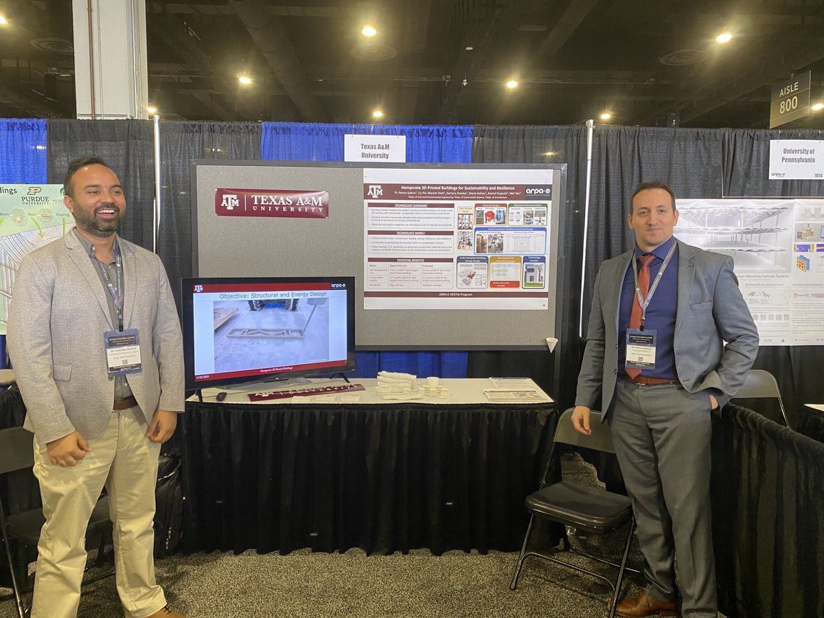 Happening Now! Visit our booth at ⁦<a href="/ARPAE/">ARPA-E</a>⁩ Energy Innovation Summit to see our latest developments on hempcrete 3D printed structures. ⁦<a href="/TAMUEngineering/">TAMU Engineering</a>⁩ ⁦<a href="/TAMUCVEN/">TAMU Civil & Environmental Engineering</a>⁩ ⁦@TAMUArchSchool⁩