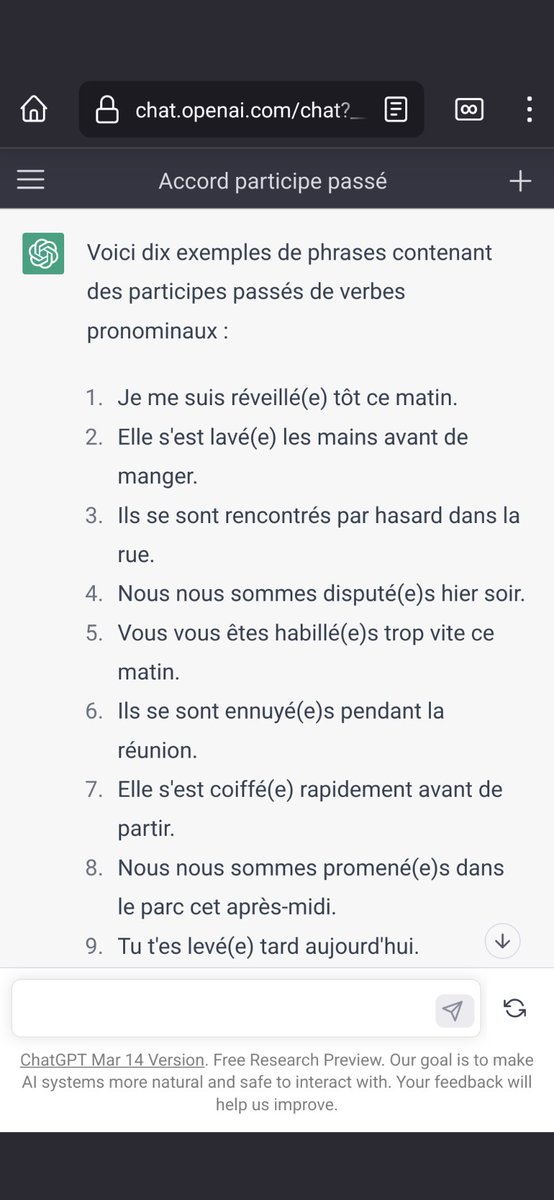 Chat GPT doit encore faire des efforts en français. Je ne vais pas lui demander de m'aider à faire la classe à la maison ! 
Vous avez repéré les fautes ?