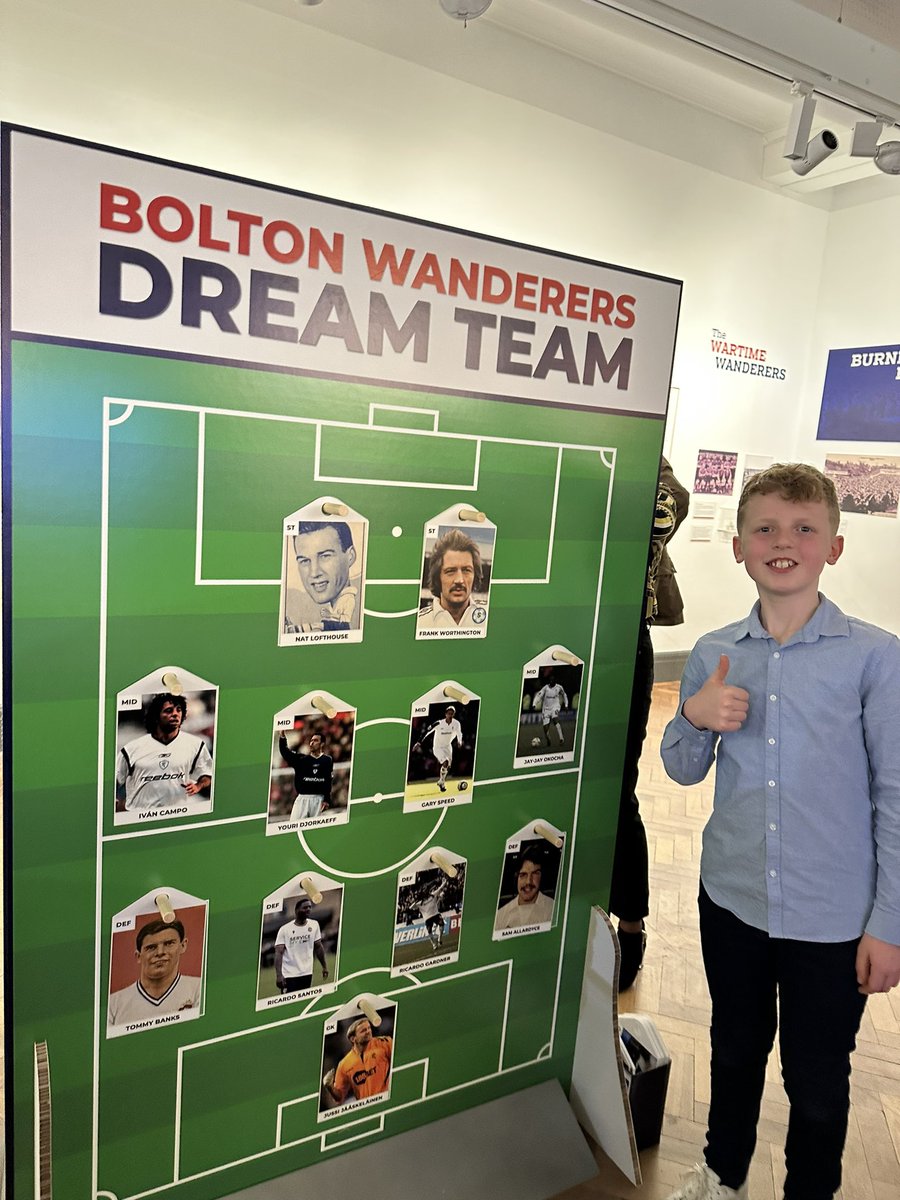 KellyWarriner's tweet photo. If you’re a @OfficialBWFC fan or just love football, definitely make time to visit this fantastic exhibition when it opens in Bolton on Saturday. Awesome effort by @SamElliott1 and the team from @BoltonLMS and @boltoncouncil 👌⚽️ #goingtothematch https://t.co/jqEUkkBVgZ