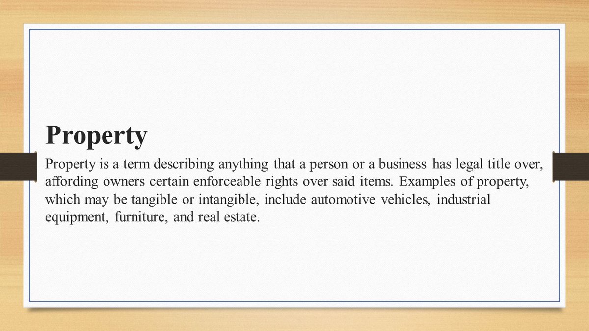 AHA_LLC's tweet photo. #WordOfTheDay: #Property: Property is a term describing anything that a person or a business has legal title over, affording owners certain enforceable rights over said items.

#smartereveryday #words #intelligence #dictionary #learn #smart #RealEstate https://t.co/e28mNxpRFQ