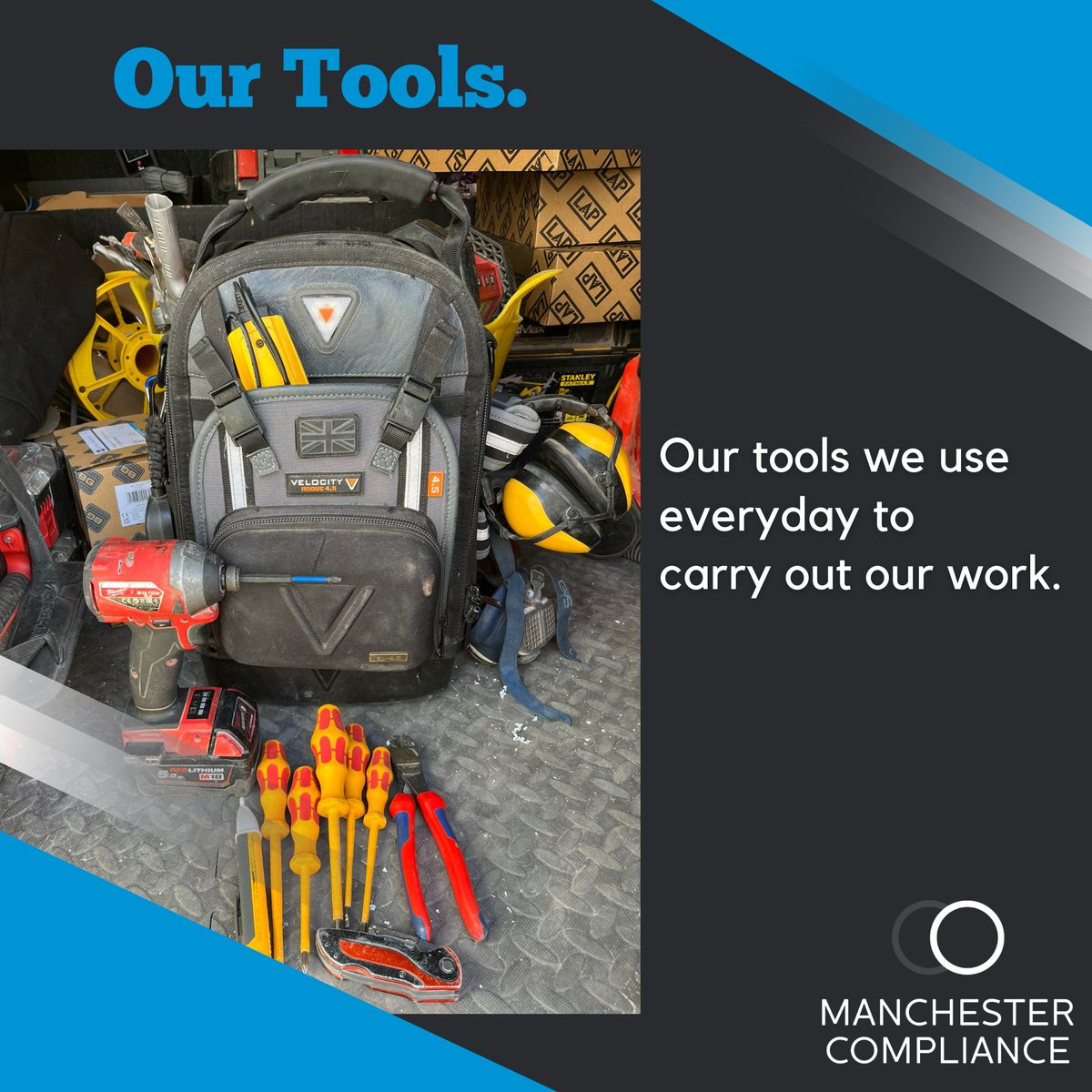Our electricians have the best tools for the job! From screwdrivers to multimeters, we've got all the essentials needed to get the job done right. 

Check out our blog on this - manchestercompliance.co.uk/2023/03/22/the…

#electricaltools #electrician
