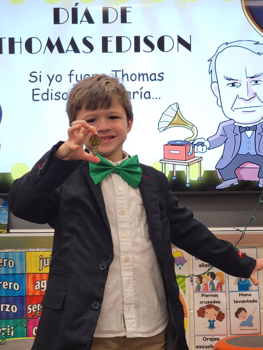 CaritoMonteale1's tweet photo. After reading an informational text about Thomas Edison in our Adelante program, kids had their second Show &amp; Tell: If you were Thomas Edison, what would you invent? 
@JeffreysGroveES @ParticipateLrng #unitingourworld @BenchmarkEdu #ThomasEdison #Kindergarten https://t.co/sMgrmlsJ1A