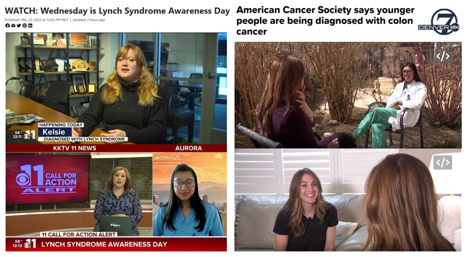 🙏🏽 to @DenverChannel and @KKTV11News for highlighting  #LynchSyndromeAwarenessDay ! Check out the amazing stories of 💪🏽 LS survivors and previvors! 
tinyurl.com/2a9fdded
tinyurl.com/5e5ujd9h
⬆️ awareness is 🔑 to ⏬️ burden of #HereditaryGICancer