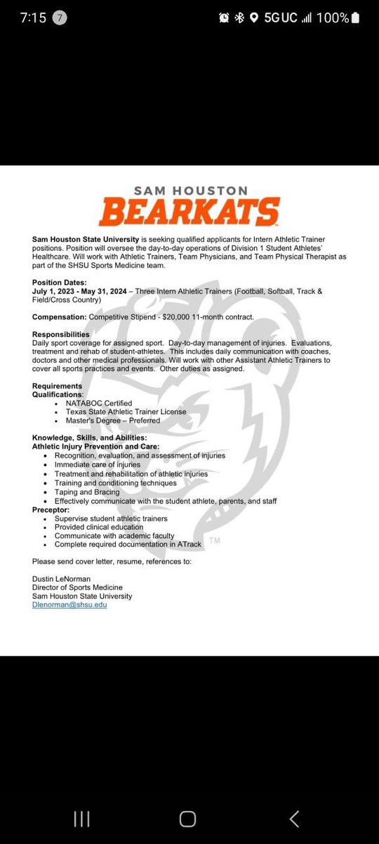 ATCchic's tweet image. “Master’s Preferred”.  With all the $$$ these schools pay their coaches, ADs, etc and they think that paying a MASTER degreed healthcare provider who is going to provide for the safety and health of these athletes is appropriate?  This is a ridiculous  INSULT