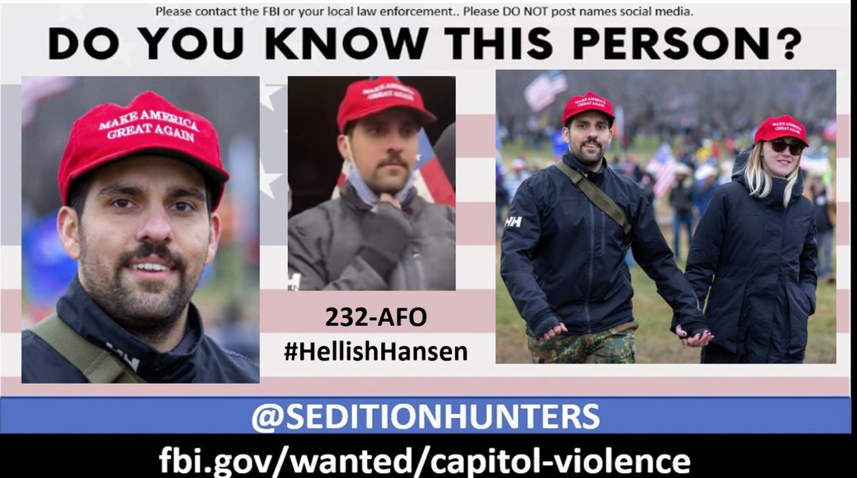 SeditionHunters's tweet photo. Please share across all platforms. Do you Know this person?? Please contact the FBI with 232-AFO https://t.co/CacVxYJIL1 or contact us at admin@seditionhunters.org Please do not post names on social media #HellishHansen #CapitolRiots #SeditionSprayers https://t.co/SljqwGiUic
