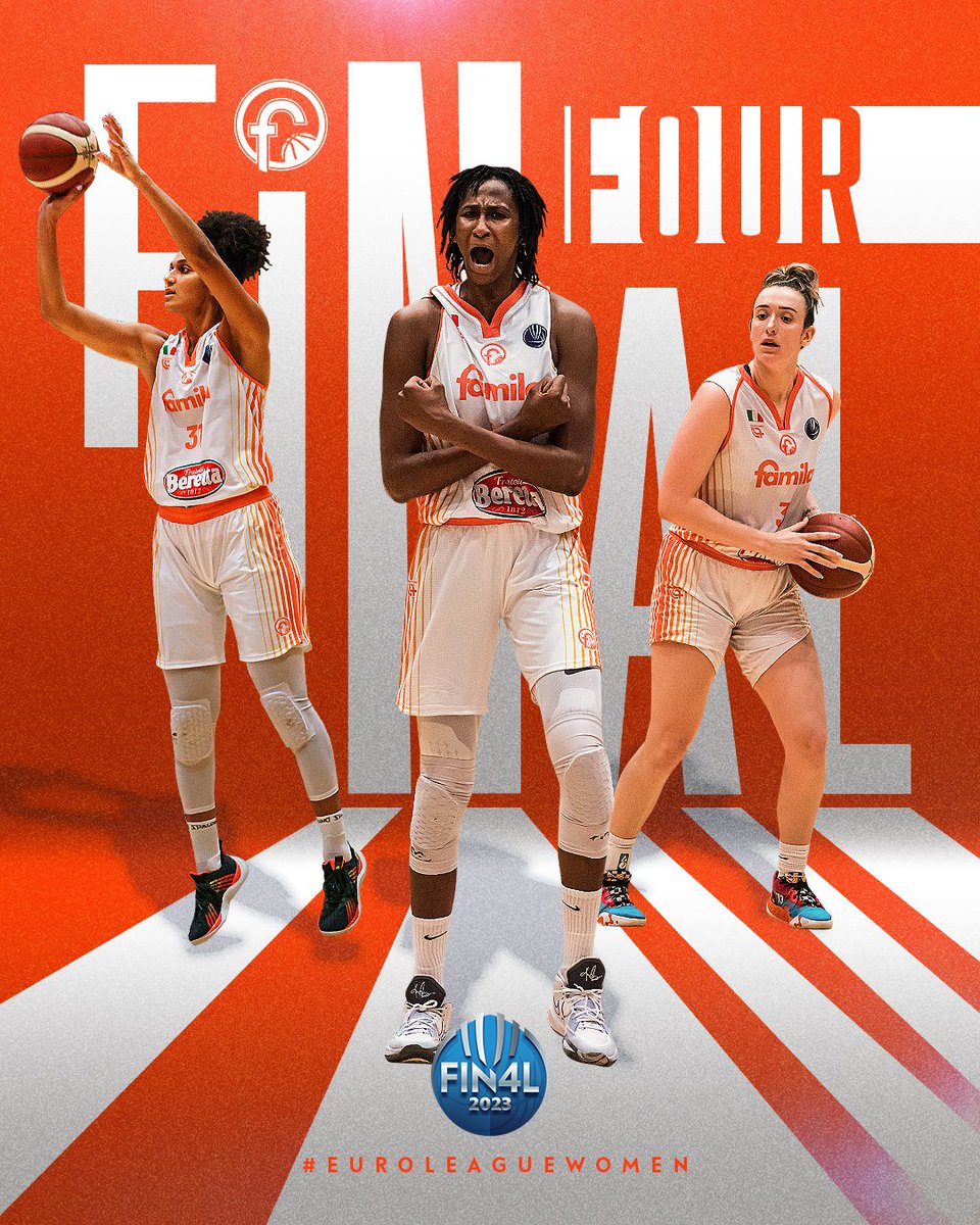 EuroLeagueWomen's tweet photo. What a moment 🧡

@familaschio clinch their maiden #EuroLeagueWomen Final Four appearance, becoming the first Italian club to do so since 2002! https://t.co/w8wM3ags2W