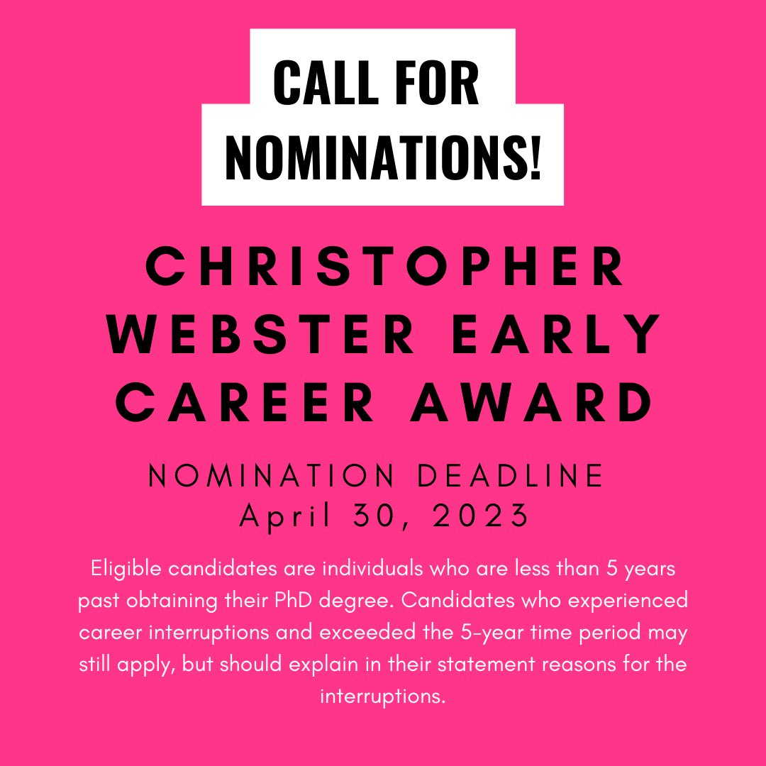 We also call for nominations for our #christopherwebster #earlycareeraward in honor of his generosity of spirit, the quality of his work, and his instrumental role as a mentor by presenting this award at the annual meeting of the #iafmhs. More info on how to apply on our #website