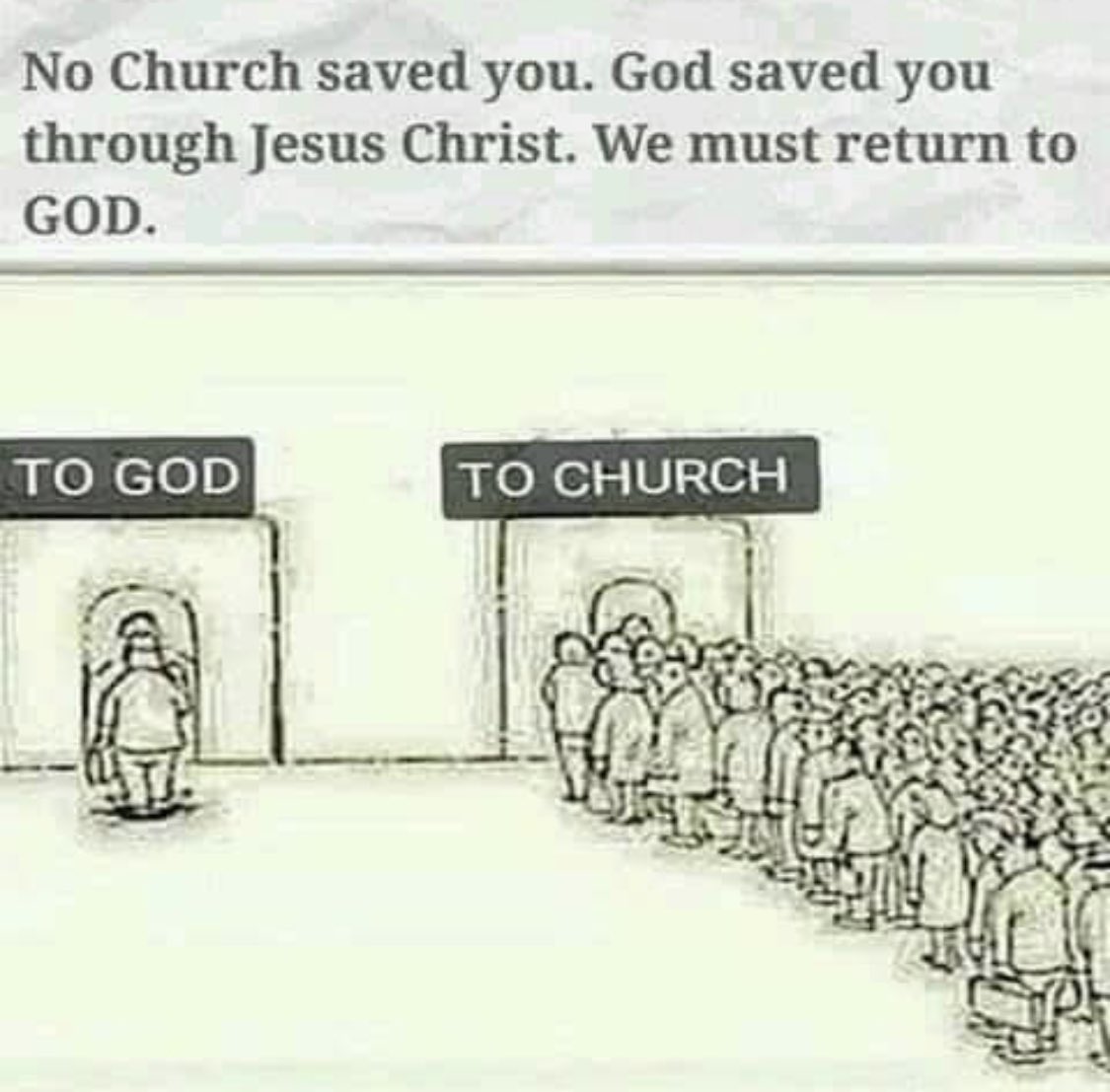 bornagainsteph's tweet photo. Going to church won’t save you.
Religion won’t save you.
There is nothing you can do to earn salvation.

The ONLY way to be saved is by having faith in Jesus Christ who lived a sinless life and was crucified and resurrected for our sins!

None of us are righteous, only JESUS is! https://t.co/Wb37AgZ3kz