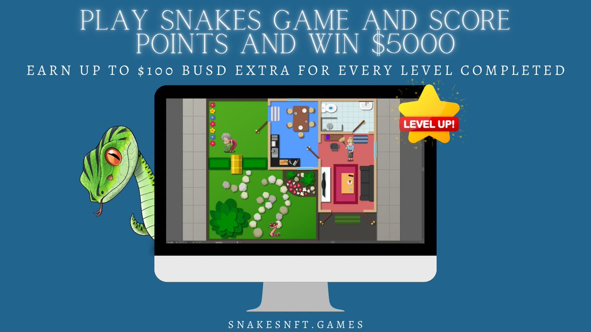 hamashyro1989's tweet photo. Earn 🎰 up to $5,000 playing NFT Game @SnakesOnNFT
🚀Additional rewards of up to $100BUSD for each level completed
#NFTGame #altcoins #binance #nft #web3 #eth #usdt
@Gru_Is_Gru08 @Messayhabesha @Xelen_777 @SWAMPDRAINER12 https://t.co/WCiqj6wxG5