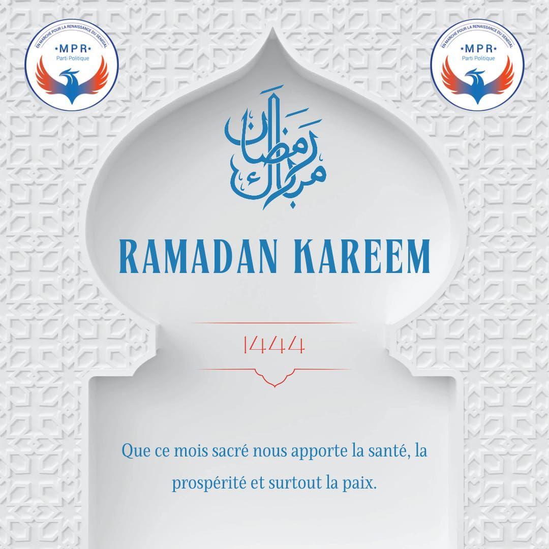 hthiaw's tweet photo. MPR vous souhaite un bon RAMADAN. Que chaque rupture de votre jeune soit un pas de plus vers le paradis.
#2024faisonslebonchoix
#mpr
#mprsenegal
#hamidou
#hamidouthiaw
#renaissancedusenegal
#noussommeslepeuple
#MPR2024
#présidentielle2024
#mprSénégal
#politique https://t.co/ioNUtPuBKv