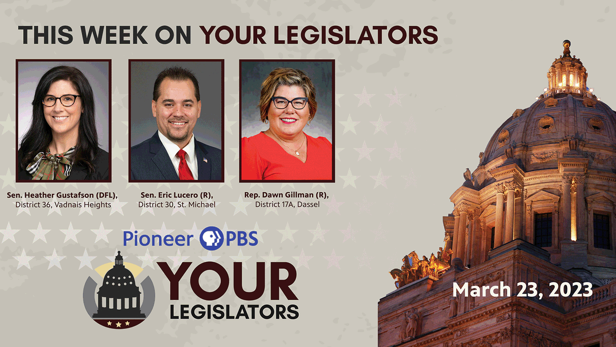 YourLegislators's tweet photo. Confirmed guests for the March 23 episode of #YourLegislators: Sen. Heather Gustafson-DFL, District 36; Sen. Eric Lucero-R, District 30; &amp; Rep. Dawn Gillman-R, District 17A. 

Watch it at 8 p.m. on Pioneer PBS.
#mnleg #mnpolitics #pioneerpbs

Read more: https://t.co/e4dTeE4x39 https://t.co/t4HMFDx75V