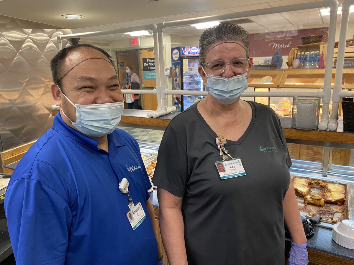 CrouseHealth's tweet photo. WHEN YOU LOVE YOUR JOB IT SHOWS: Just ask Nutritional Services team members La and Julie. Thanks for all you do!
#crousespirit #crouseculture #crousestrong
https://t.co/BBYaBggEHM https://t.co/cLQSqUjbJe