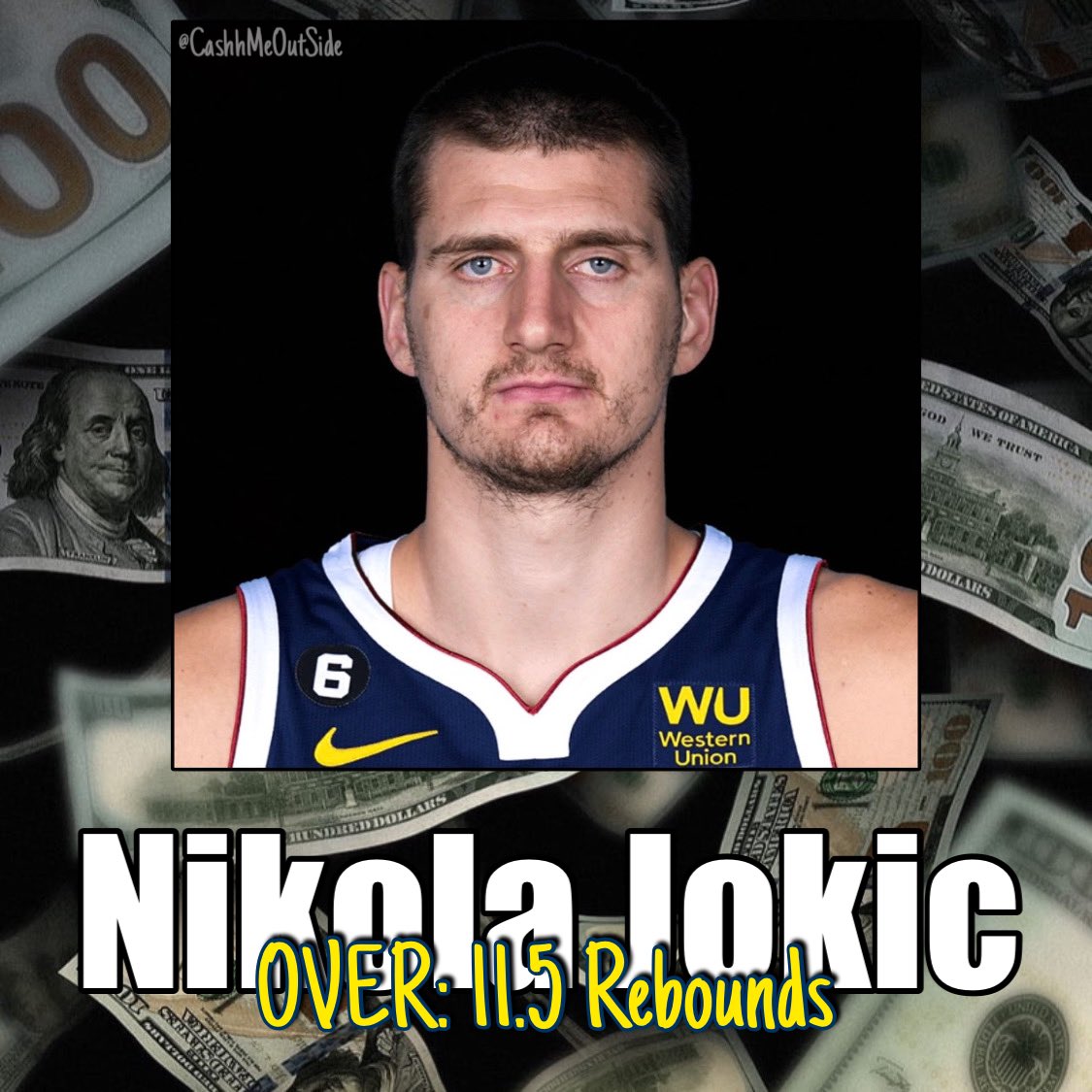 CashhMe0utSide's tweet photo. •N.Jokic: O11.5 Rebounds
-Over in 3/3 vs Was
-No Kuzma, helps Jok get more rebounding opportunities.
-Over in 8/L10 Den Won. (11 in 1 miss)
-Over in 7/L10 Den Won 10+ (11 in 2 missed)
-Odds: -140 (Pinnacle)
-Great matchup, great value here.

#GamblingTwitter #PrizePicksNBA https://t.co/t9F17LwaMx
