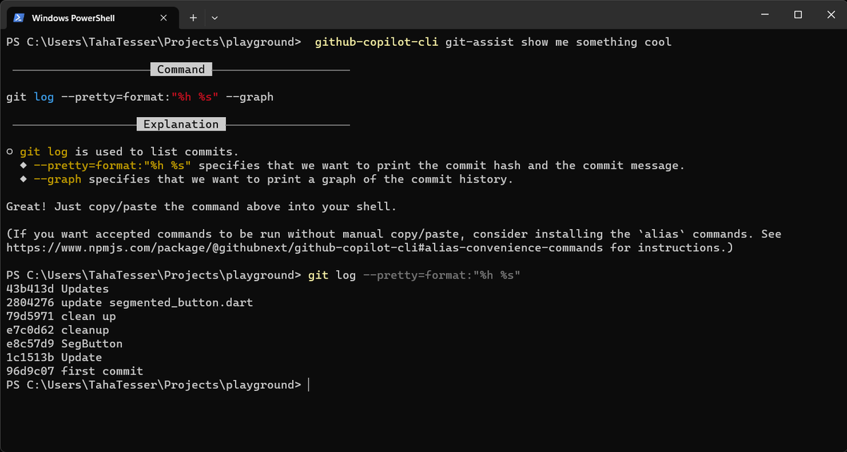 TahaTesser's tweet image. Just got access to @github Copilot for CLI! #GitHubNext