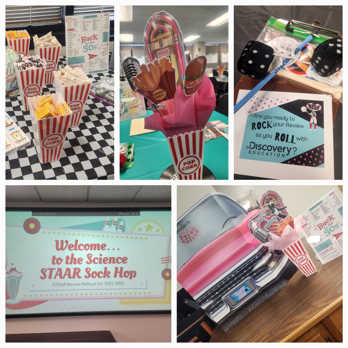 We are ready to Shake, Rattle, and Roll STAAR at our Science STAAR Sock Hop! 5th, 8th, and Bio teachers... we can't wait to show you everything we've made! @EctorCountyISD @drliliananez @ECISD_T2L