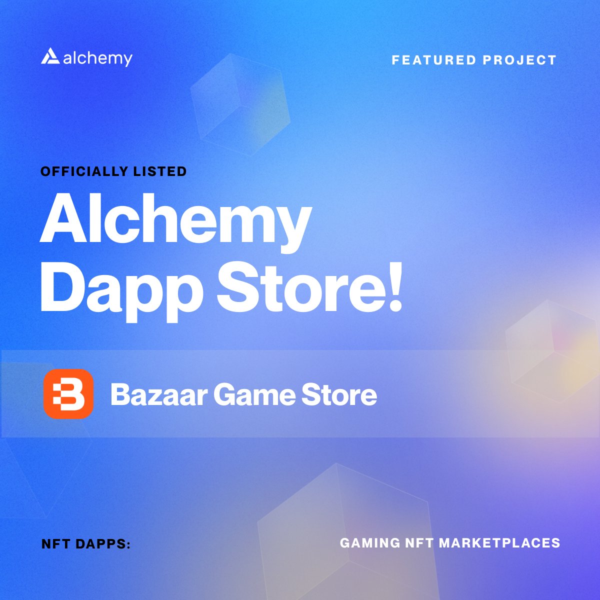 BazaarGameStore's tweet photo. Check us out on the @AlchemyPlatform Dapp Store! We've been an Alchemy user since day one, and we are excited to continue building with them! 💪 https://t.co/TR0xO4dA4C