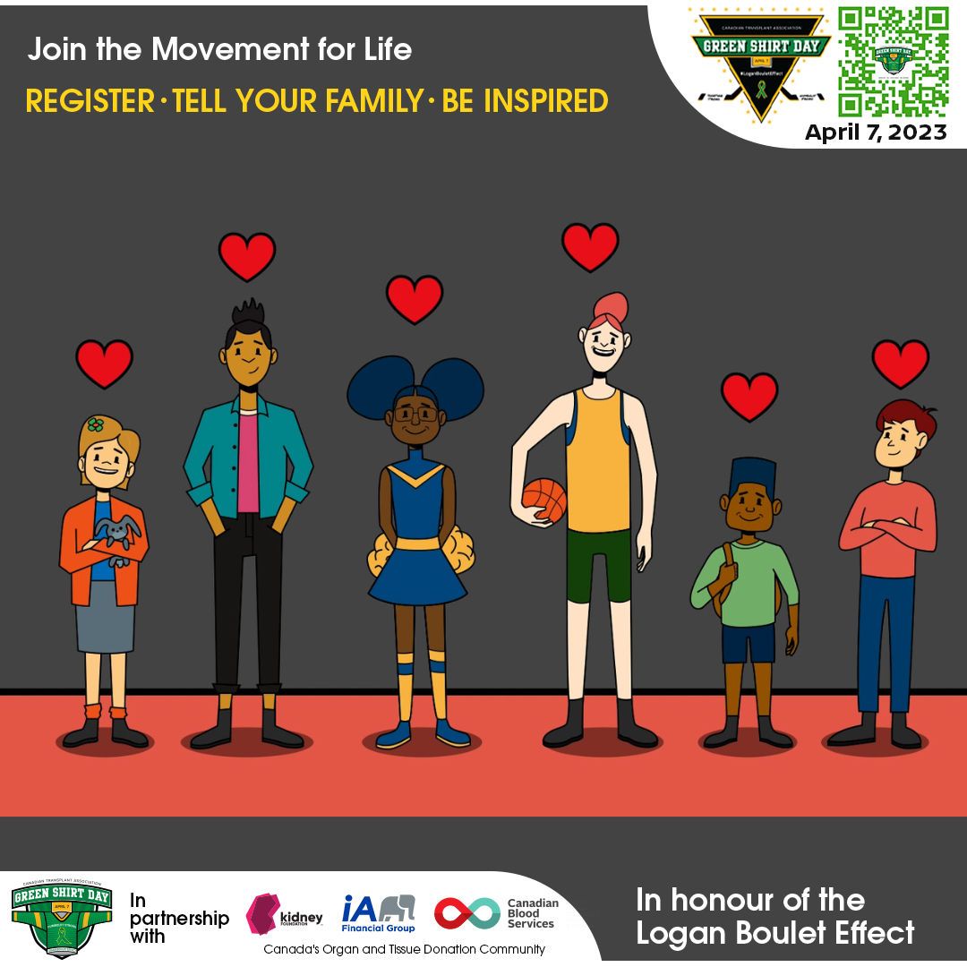 GreenShirtDay's tweet image. Will your school be recognizing #GreenShirtDay? Join us before April 7! Wear green shirts/jerseys to raise awareness for the #LoganBouletEffect &amp;amp; organ donation. Remember those affected by the 2018 Humboldt Broncos bus crash and continue Logan’s legacy.

greenshirtday.ca/organizations-…