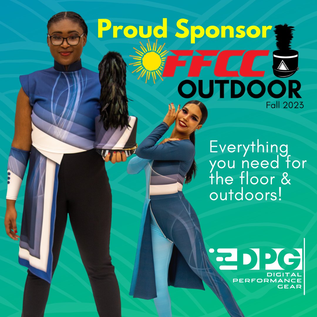 FFCC1985's tweet image. Thank you to our longtime sponsors at Digital Performance Gear for their continued support of the FFCC on the floor &amp;amp; outdoors! Find everything you need for fall- uniforms, flags, props, floors &amp;amp; more at dpgperforms.com 
#ffcc2023 #ffccChamps23 #dpgperforms #FFCCoutdoor