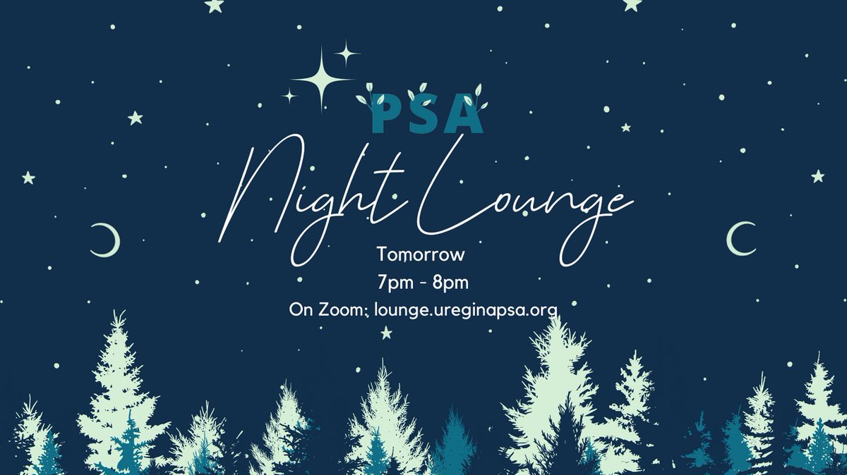 Join us for the first night lounge of the semester, happening tonight, March 22, at 7pm on zoom! This is a great opportunity for taking a deserved study break. You don't have to be a psychology student to join, everyone is welcome and we'd love to see you there!