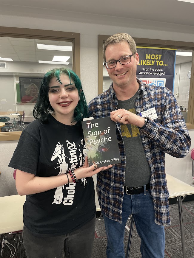 Christopher Millay, the author of  The Sign of Psyche, available on Amazon, spoke to Mrs. Thomas's creative writing class today. He gave great insight into the writing and publishing process! Thank you for sharing your time, wisdom, and talent! #WeareMV