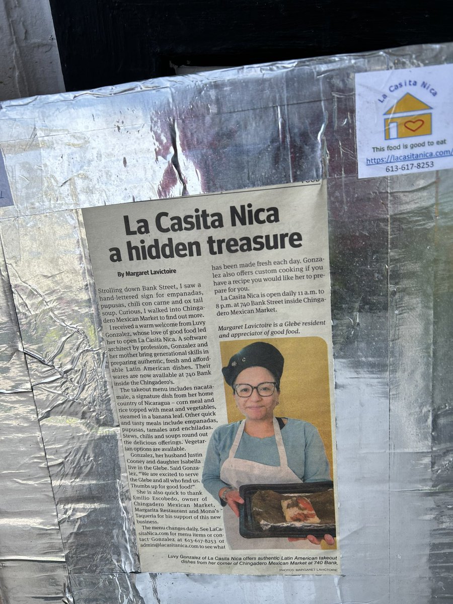 CTDornan's tweet photo. Welcome addition to the #Glebe is La Casita Nica (the little Nicaraguan house), housed inside the Mexican mercado Chingadera (which means ‘a mess of things’ or more colloquially ‘a fuckload’). Luvy Gonzalez is selling ready-to-go Nicaraguan soups, stews, empanadas, etc. https://t.co/rwjO2GahER