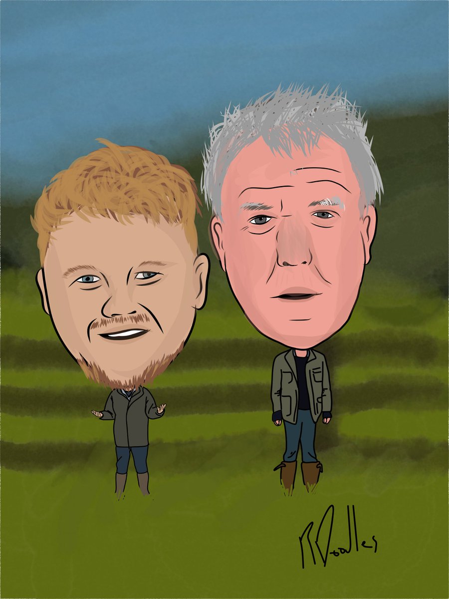 Rustydoodles191's tweet photo. Just finished season 2 of Clarksons Farm .. I absolutely love the show n how bad is that local council .. hope you like my drawing @JeremyClarkson @ClarksonsFarm #clarksonsfarm2 #clarksonsfarm #diddleysquatfarm #Clarkson #TV #Amazon #NFT #draw #cartoon #vector #comedy #farmers https://t.co/vx3zIyPVwu