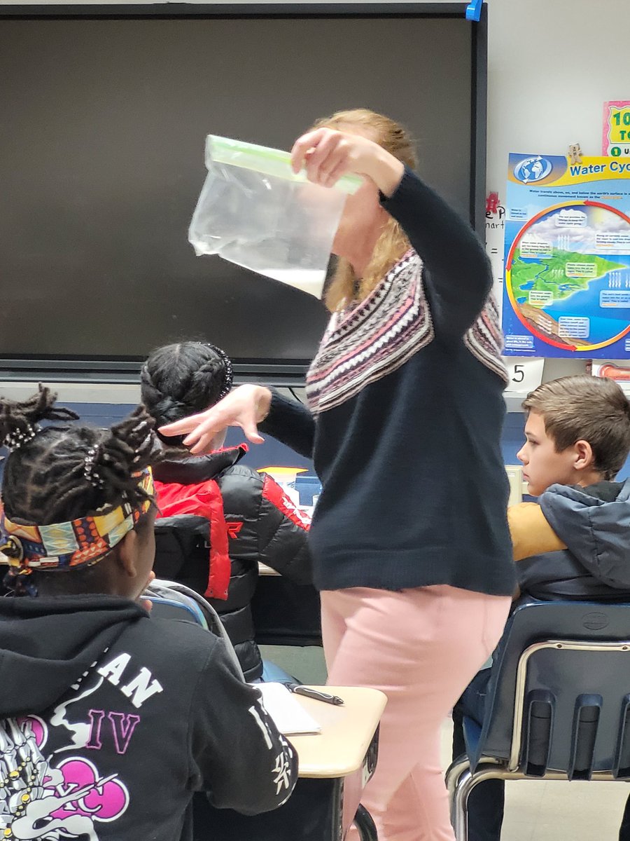 WillyDee07's tweet photo. Why just talk about science when you can experience the mystifying wonders of science. @DabneyElementary students are reviewing chemical reactions and learning about inertia. Magic 🎩 🪄  or science 🔬...🤔 you be the judge. https://t.co/yCv2WuJFBO
