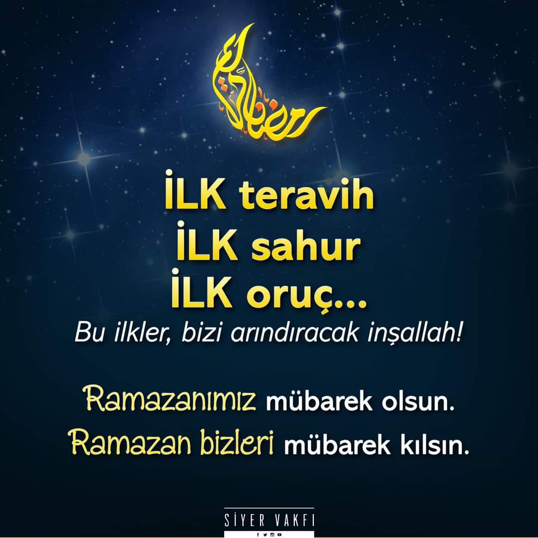 Müjde Ey Ehl-i îmân
İşte Kutlu Bir Zaman
Geldi Şehr-i Ramazan
Şükür Elhamdülillah...🤲🕋🌙