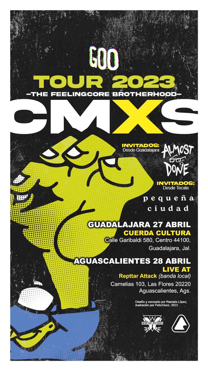 camichesmx's tweet photo. ¡Tercer bloque del tour! Boletos acá https://t.co/RlngjE8OZR #feelingcore #guadalajara #aguascalientes #punkrock #tourlife https://t.co/pWP6grgvmv