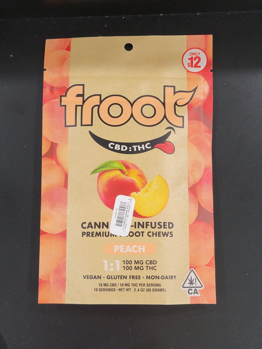 HAPPYGREEN750's tweet photo. Peach flavor 1:1 CBD THC #Froot #edibles #HappyGreen https://t.co/XvjUMphJah