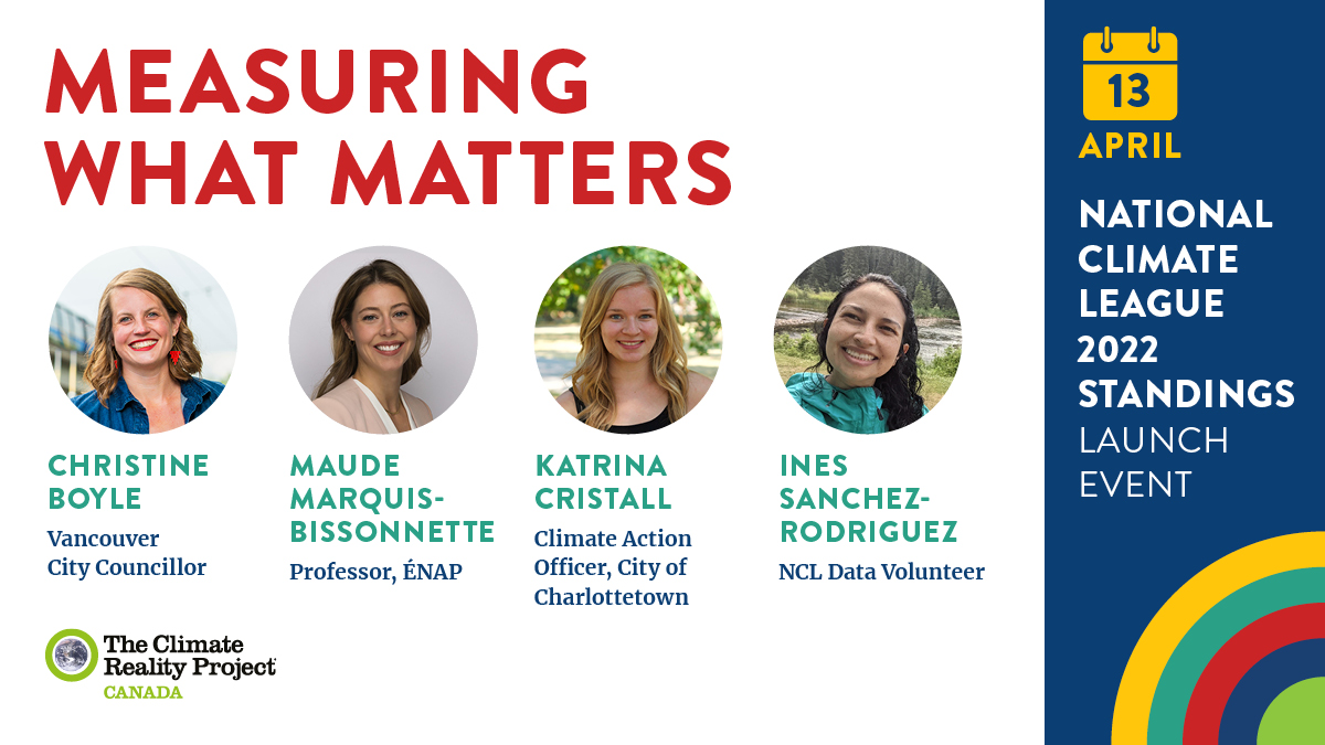 You're invited!  April 13 at 1pm ET, join us in celebrating the 5th edition of the National Climate League Standings! Hear from a panel featuring councillors and staff from three municipalities featured in Standings. Register now! bit.ly/2022StandingsN… #MeasureWhatMatters