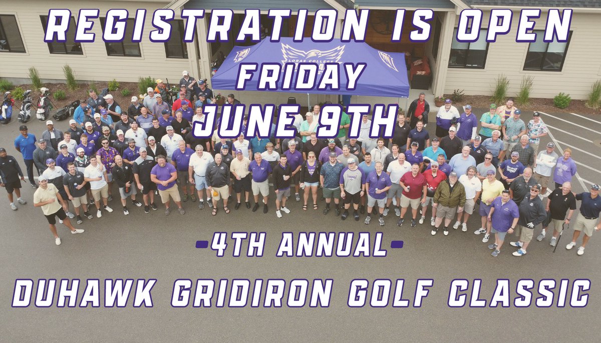 REGISTRATION IS NOW OPEN!

Reserve your spot for the 4th Annual Duhawk Gridiron Golf Classic at Lacoma Golf Course.

Registration available for an individual, foursome, or sponsorship opportunities!

All details provided in the link below.

Link: alumni.loras.edu/footballgolfou…