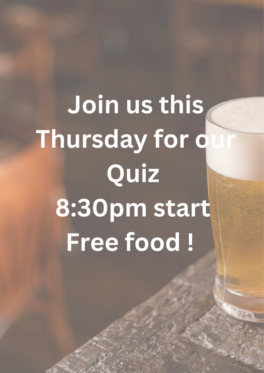 Join us this Thursday evening 8.30pm also showing the England Game