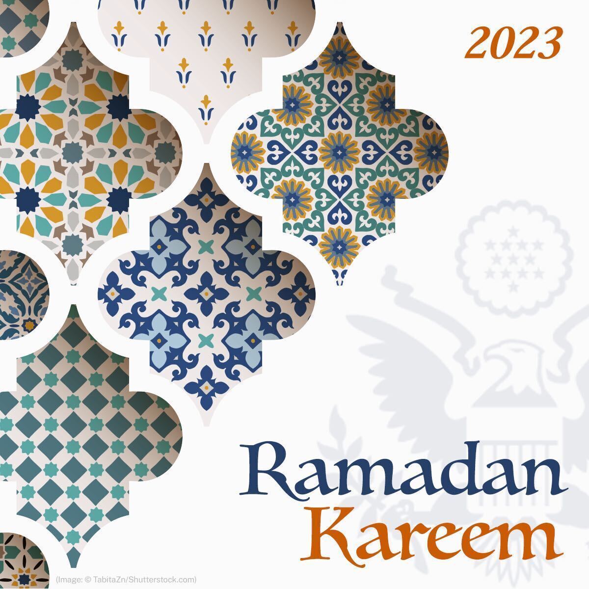 StateDept's tweet photo. Ramadan Mubarak to everyone marking the start of Ramadan. We hope this month brings easy fasting for you and your loved ones. #RamadanKareem. https://t.co/h156Xu7ZFn