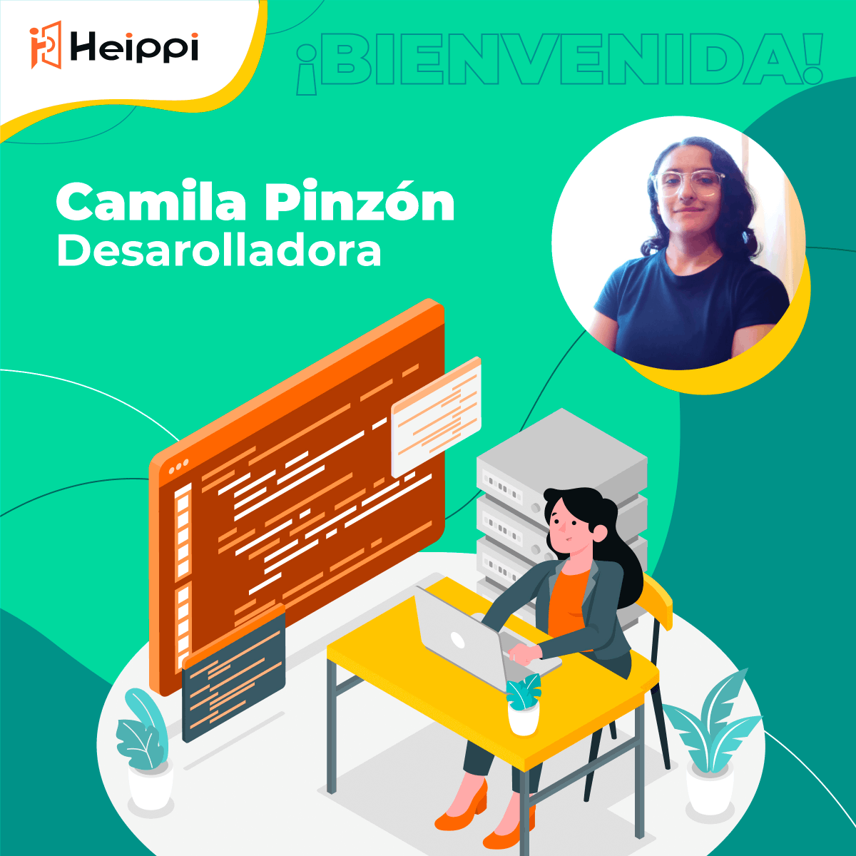 heippicom's tweet photo. Desde #Chía, #Colombia se une al #TeamHeippi 
una nueva programadora
Entra a reforzar nuestra capacidad de crear aplicaciones✨

Es profesional graduada en música 🎶
Práctica levantamiento olímpico de pesas 🏋️‍♀️
Le encanta la programación 👩‍💻 

¡Bienvenida Camila! https://t.co/4ULQHeE5ql