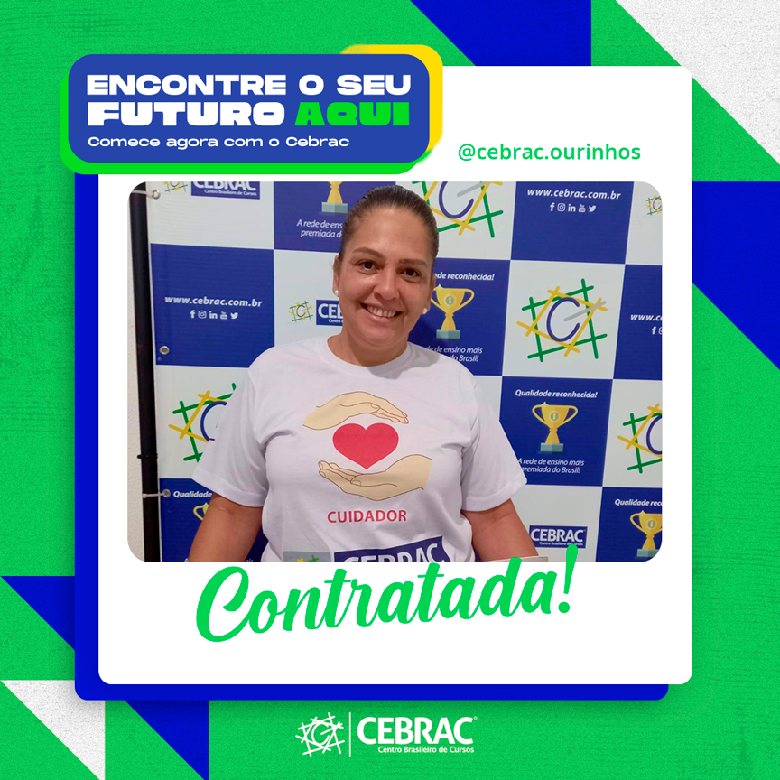 cebrac's tweet photo. Nossa aluna Fabiana M. Oliveira do curso de cuidador do @cebrac.ourinhos, foi contratada pela APAE de Chavantes/SP após realizar as práticas assistidas e está super feliz! 😍😍 Parabéns, Fabi! 👏
#cebrac #cebracempregos #cebraccursos #meufuturocomcebrac https://t.co/0Yxm8clhbK