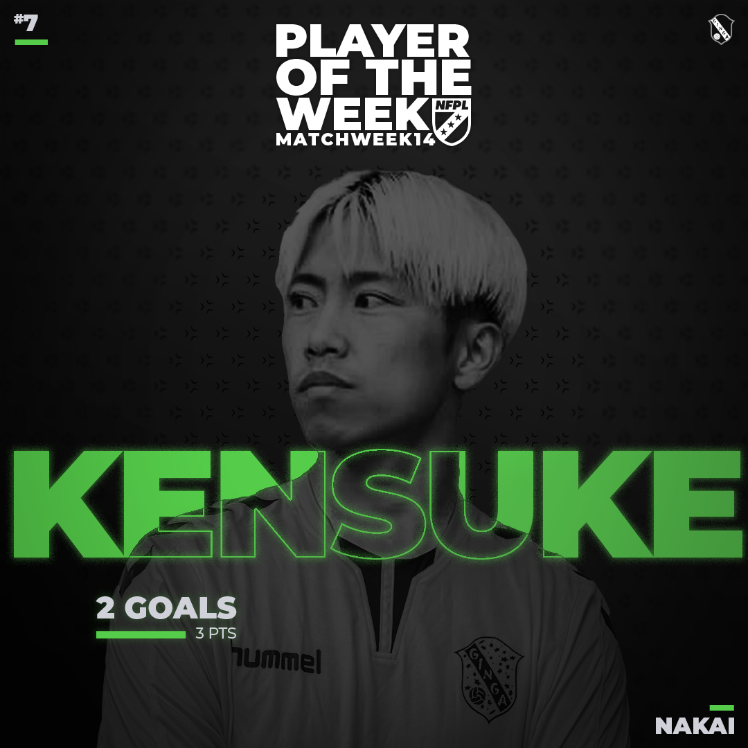 NFPLFutsal's tweet image. 🚨 | NFPL Men's Player of the Week - Matchweek 13

Kensuke Nakai's early goals for @GingaFS (the first was just 11 seconds into the game) set the tone for a big road win in MW13.

Congratulations, Kensuke!