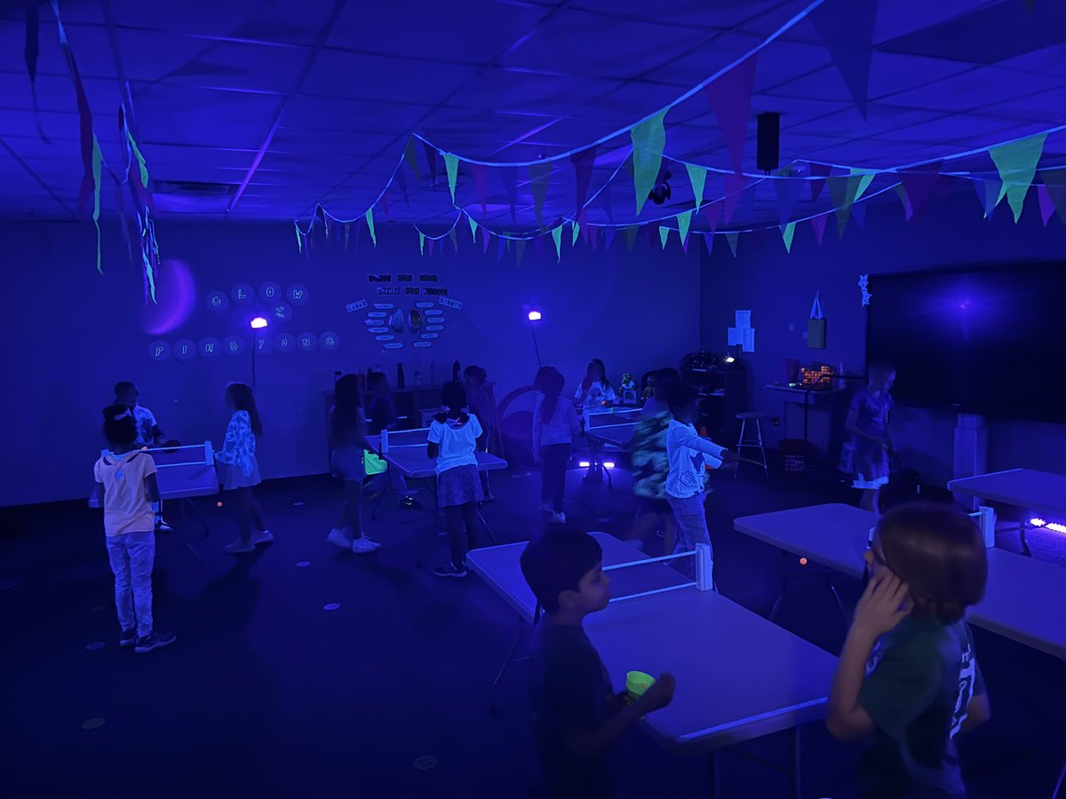 Glow in the Dark Ping Pong with Low Impact PE! They had so much fun today!