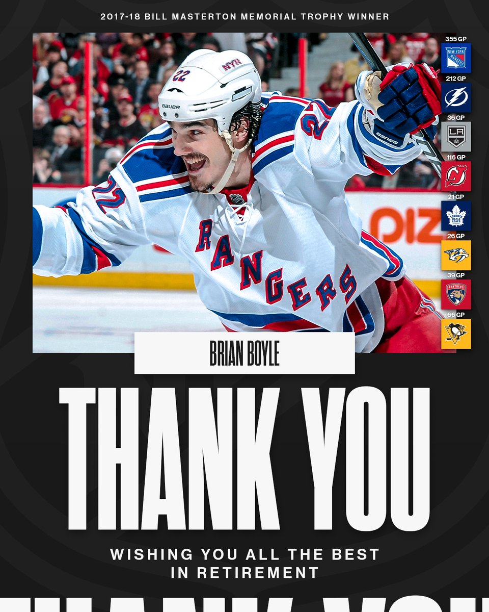 NHL's tweet photo. Congratulations on your retirement, Brian Boyle! ❤️

Catch him on the @NHLNetwork tomorrow as a studio analyst! https://t.co/X4B3OOKntT