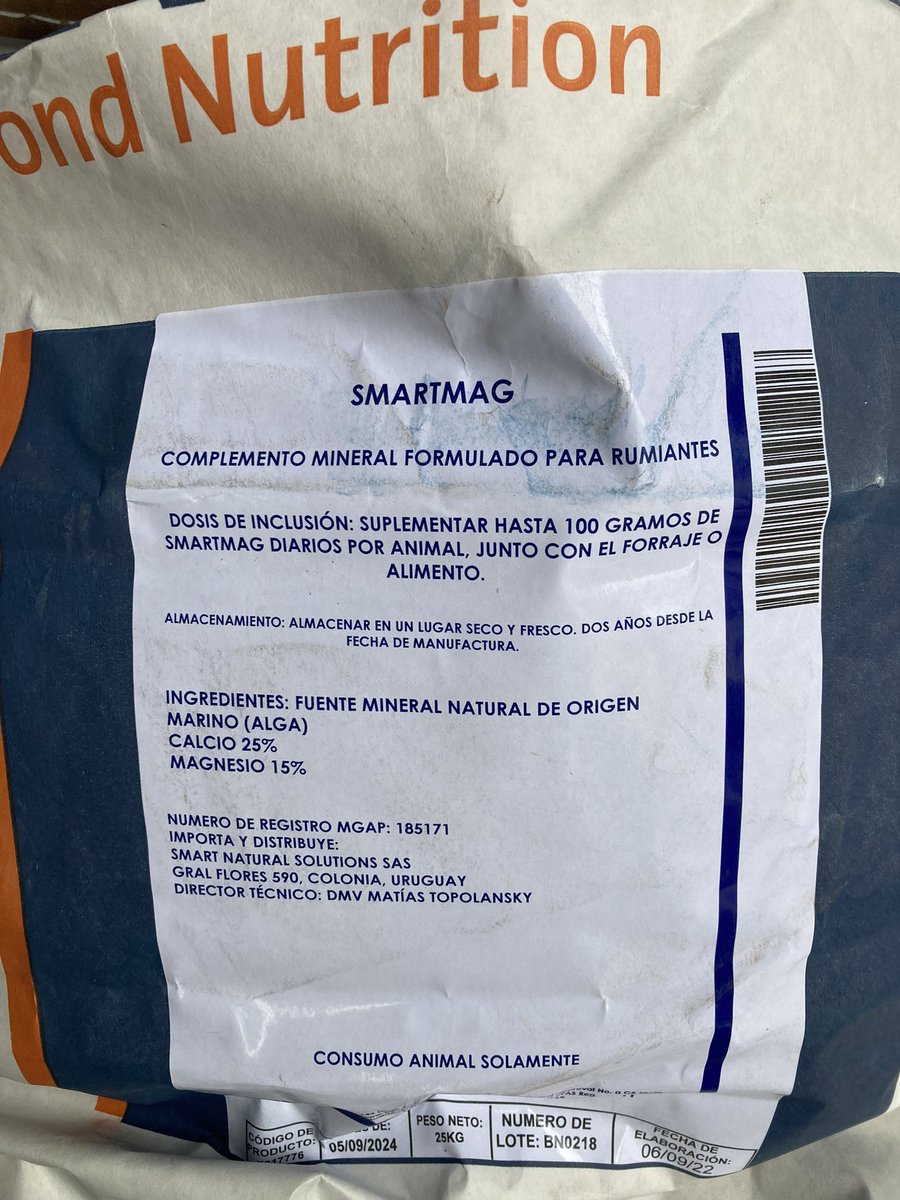 sns_uruguay's tweet photo. #SmartMag de #Devenish aporta 25% de Calcio y 15% de Magnesio además de las algas marinas para controlar de manera efectiva el #pH ruminal
#BeyondNutrition #Devenish #acidosis #rumen https://t.co/kupDwb00kY
