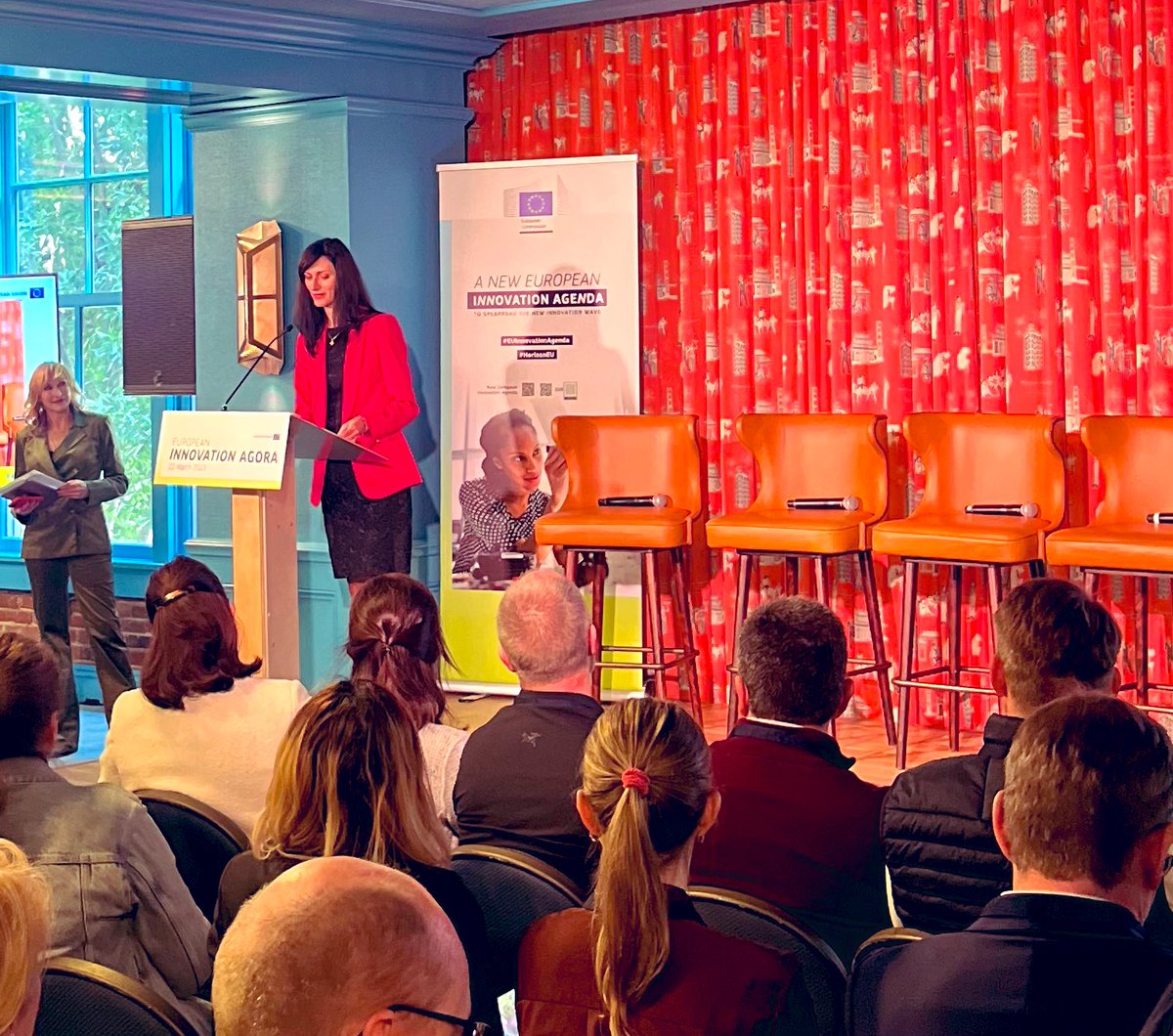 mairepwalsh's tweet photo. The EU Commissioner for #Innovation @GabrielMariya talks about a  partnership with the US to continue to foster innovation and competition to strengthen #startups #deeptech @BelayerAVF @Kenevey https://t.co/Sy0iEPoYjG