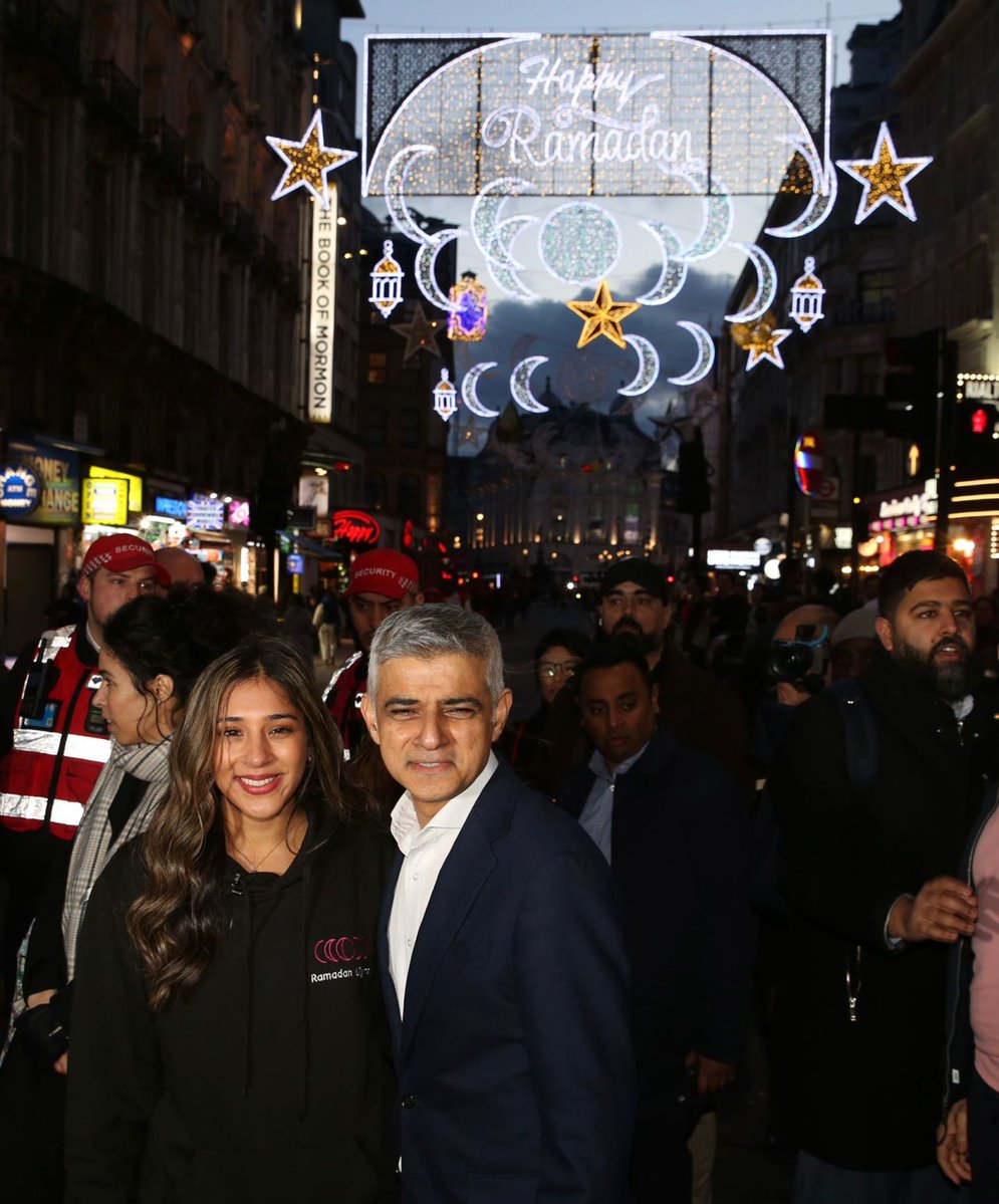 Proud to have attended the switch on of London's Ramadan Lights by <a href="/SadiqKhan/">Sadiq Khan</a>. ☪️

This is especially so as it was the idea of <a href="/myalgbra/">Win-Po</a>'s amazing Head of Community, Aisha Desai!

The lights are a brilliant contribution to amazing multicultural London. 

#RamadanMubarak