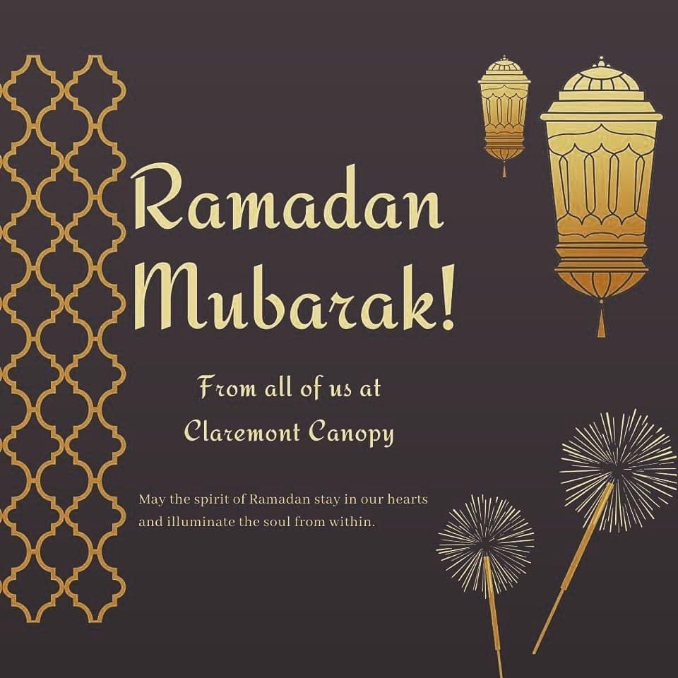 ClaremontCanopy's tweet photo. Ramadan will begin at sunset tonight! Over a billion Muslims worldwide will start observing this holy month.

On behalf of the Canopy team, we send our warmest greetings and best wishes to our friends celebrating Ramadan! 

Ramadan Mubarak! 🌙 https://t.co/1b0ZnOqgrd