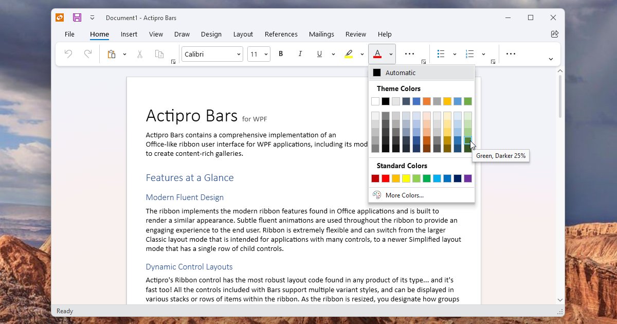 Actipro's tweet photo. We are announcing our new #WPF Bars product with advanced fluent ribbon, toolbar, and menu implementations, including features you won't find anywhere else. We need additional testers to provide feedback before v23.1 releases. Learn more on our blog.
https://t.co/qwl9keTl3N https://t.co/aopYfmn4Dd