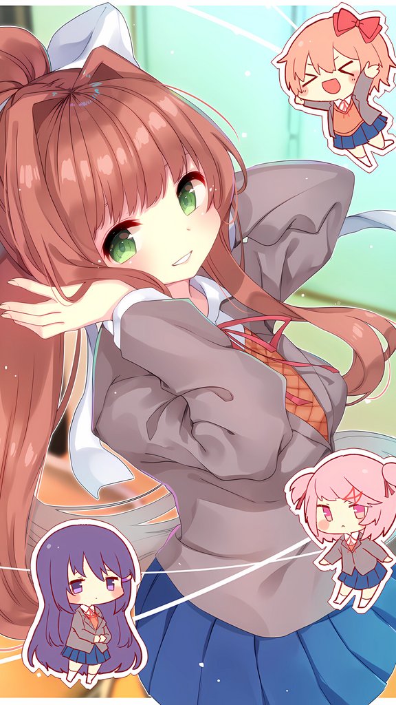 Monika ddlc, doki doki literature club, HD phone wallpaper