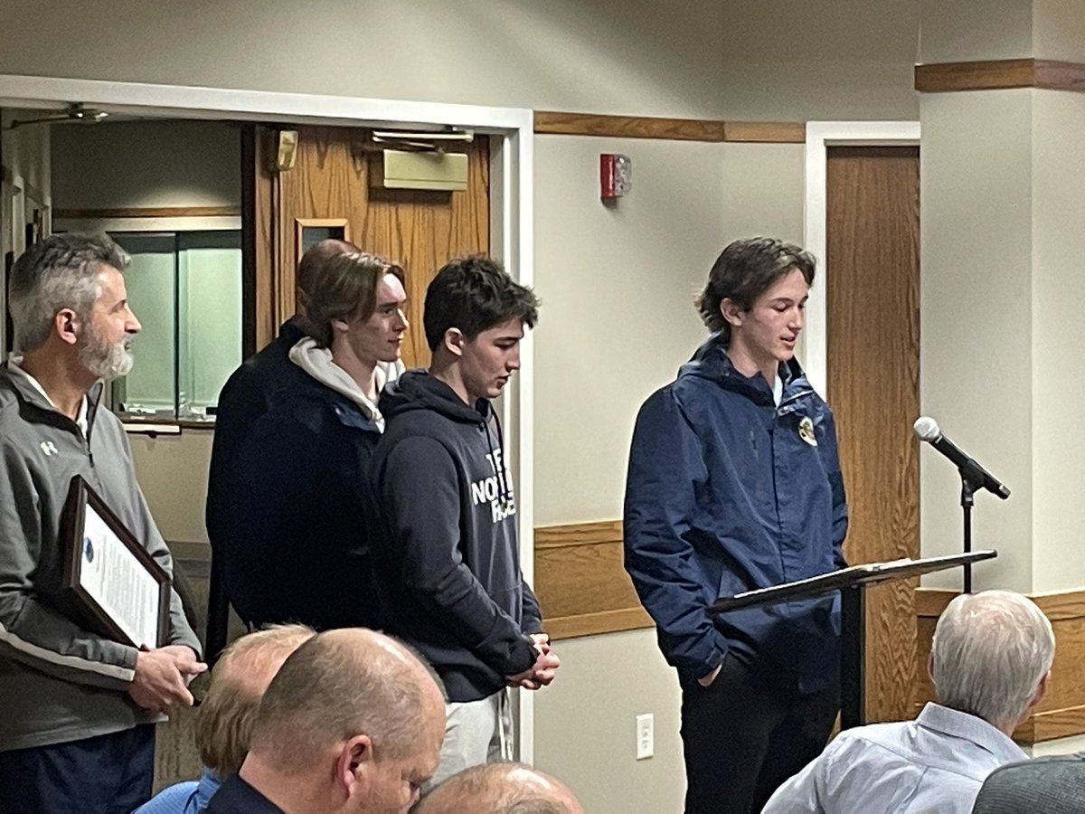 The State Champion Mahtomedi HS Hockey Team was recognized and celebrated at the Mahtomedi City Council meeting last night.