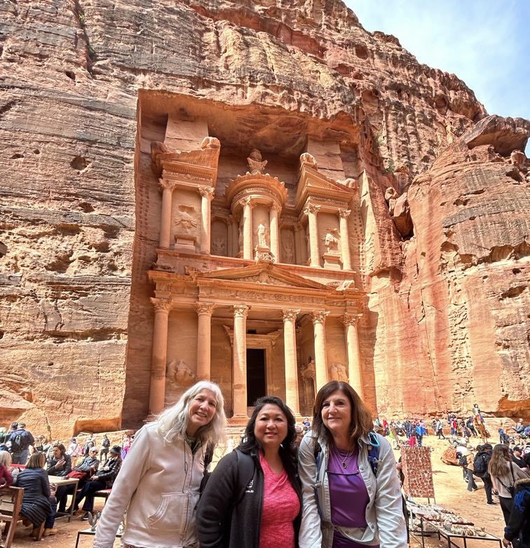 To celebrate our 50th friendship anniversary my 2 friends from Hunter High &amp; I went to Jordan! Today we saw the beauty of Petra, hiked 10 miles! ⁦<a href="/mmamas1973/">Mamas A. Mamas</a>⁩ ⁦<a href="/LaithderbasA/">Laith A. Derbas</a>⁩ ⁦<a href="/gina_lundberg/">Gina Lundberg MD FACC FAHA</a>⁩ ⁦<a href="/DrToniyaSingh/">Toniya Singh MD FACC</a>⁩ ⁦<a href="/drmalissawood/">Malissa Wood</a>⁩ ⁦@sandylewis⁩