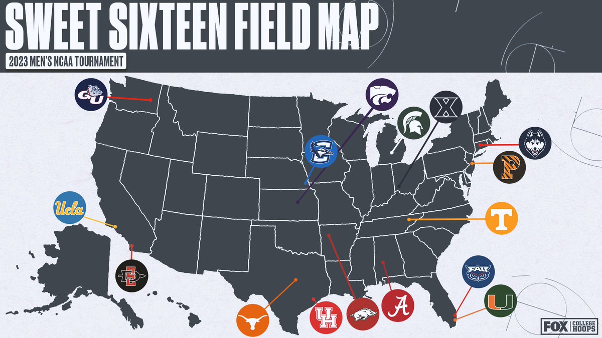 FOX College Hoops on Twitter "Here's a look at the locations of each